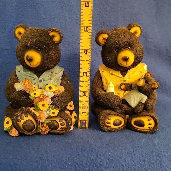 Vintage Bear Family Resin Figurines - Picture 1 of 8